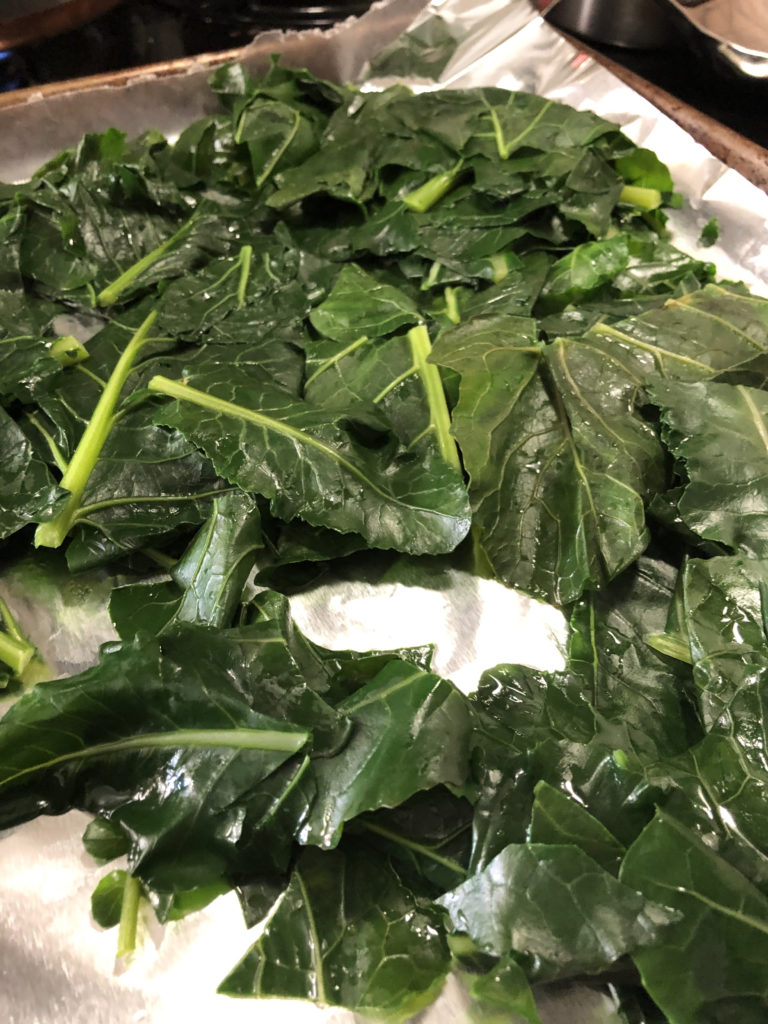 leaves on a pan