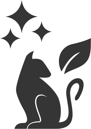 cat leaf and stars icon